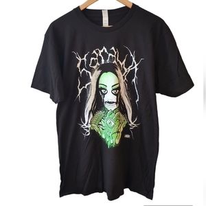 New- AEW Black Green White Saraya Short Sleeve Shirt Size Large